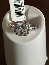 Load image into Gallery viewer, Square Cut Rhodium Plated Ring
