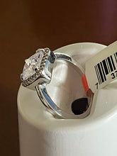 Load image into Gallery viewer, Square Cut Rhodium Plated Ring