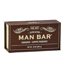 Load image into Gallery viewer, Man Bar Cardamom & Juniper Fragrance Exfoliating Soap 10 oz.