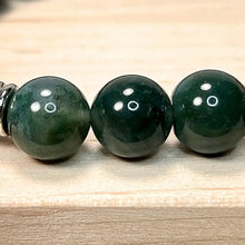 Load image into Gallery viewer, Green Moss Agate & Lava Gemstone Mala Bracelet 10mm (Unisex)