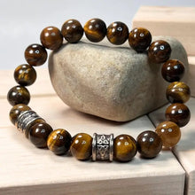 Load image into Gallery viewer, Tiger's Eye Bracelet with Trinity Knot 10mm (Unisex)