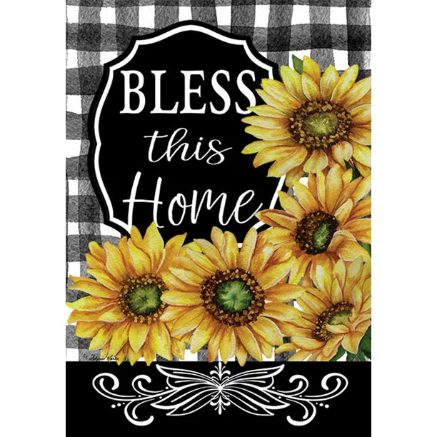 Home Sweet Home Sunflowers Flag 12 x 18