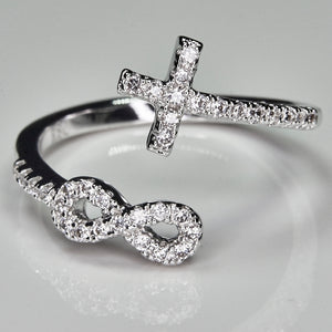 Open Side Cross Infinity Ring