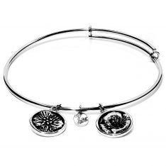 Chrysalis "August Poppy" Rhodium Plated Bangle Bracelet