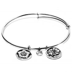 Chrysalis September "Morning Glory" Rhodium Plated Expandable Bangle Bracelet