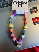 Load image into Gallery viewer, CHARM IT! Gold Multi Cube Stretch Bead Bracelet
