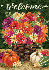 Mums in Basket Garden Flag 12.5"  x 18"