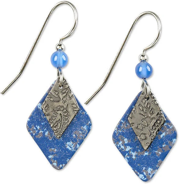 Silver Forest Blue & Silver Dangle Earrings