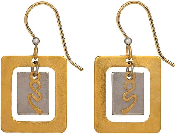 Silver Forest Tri-Color Dangle Earrings