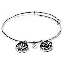 Chrysalis Flourish Chrysanthemum Rhodium-Plated Expandable Bangle