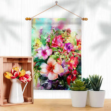 Load image into Gallery viewer, Bright Hibiscus Summertime Floral Decor Flag 13&quot; x 18.5&quot;
