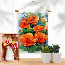 Load image into Gallery viewer, Red Hibiscus Garden Floral Flag 13&quot; x 18.5&quot;
