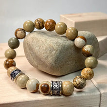 Load image into Gallery viewer, Picture Jasper Trinity Knot Bracelet 10mm (Unisex)
