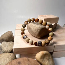 Load image into Gallery viewer, Picture Jasper Trinity Knot Bracelet 10mm (Unisex)
