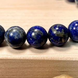 Lapis Lazuli & Lava Gemstone Mala Bracelet 10mm (Unisex)