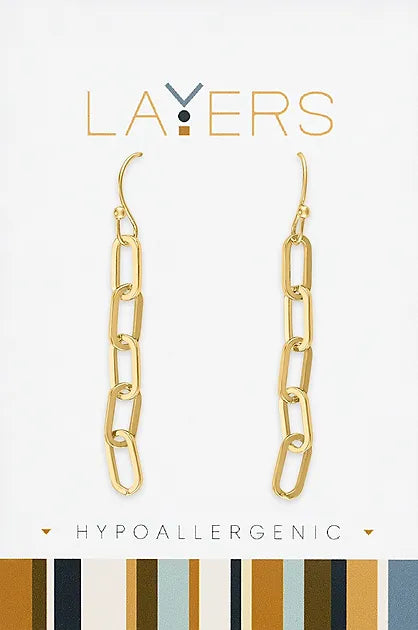 Layers Gold Chain Link Earrings