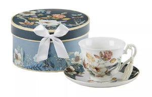 Porcelain Camilla Magnolia Teacup & Saucer Set