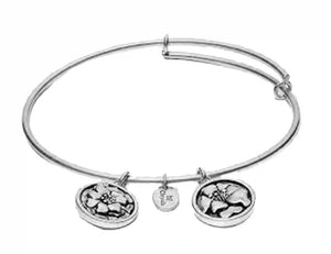 Chrysalis October Flourish "Marigold" Rhodium Plated Expandable Bangle Bracelet