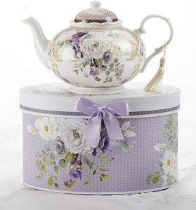 Purple Elegance Porcelain Teapot