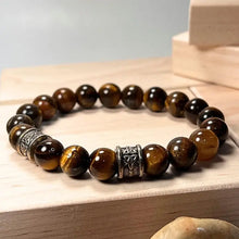 Load image into Gallery viewer, Tiger&#39;s Eye Bracelet with Trinity Knot 10mm (Unisex)
