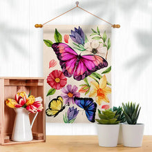 Load image into Gallery viewer, Watercolor Butterflies Garden Flag 13&quot; x 18.5&quot;
