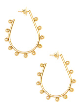 Load image into Gallery viewer, Teardrop-shaped hoop earrings with studs
