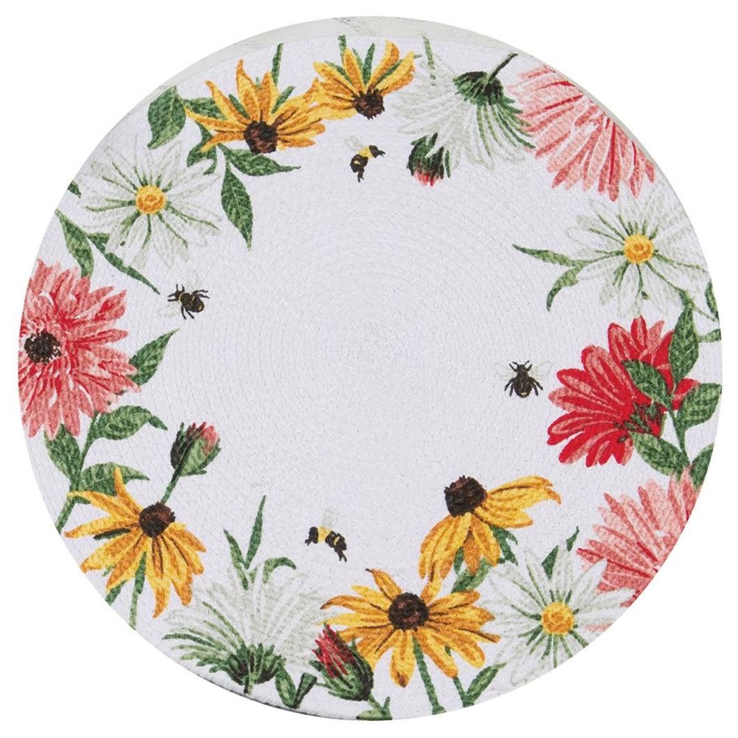 Floral Buzz Braided Round Placemats 14.5