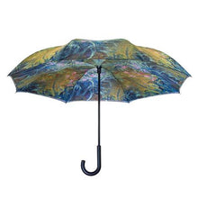 Load image into Gallery viewer, Monet&#39;s Irises, Reverse Close, Stick Umbrella
