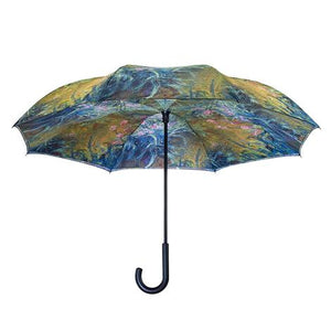 Monet's Irises, Reverse Close, Stick Umbrella