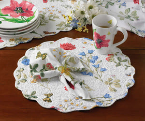 Wildflowers Placemats Scalloped - Round